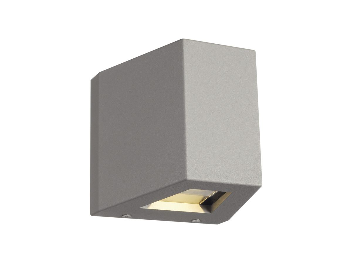 LED-Wandleuchte SLV OUT Beam up/Flood down, 18W 1400lm 3000K IP44 silbergrau