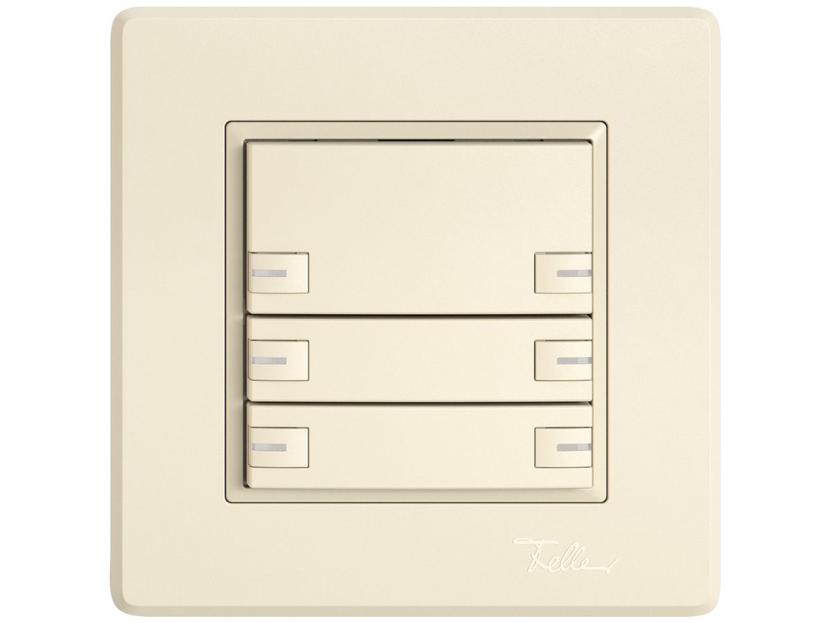 UP-KNX-Taster RGB EDIZIO.liv SNAPFIX® Temperaturfüh.RGB-LED 6×T 1-Tbed.cr