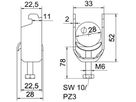 Schnellverleger BET 2056 N-Fuss Metall 22…28mm 1×Kabel Stahl tfZn