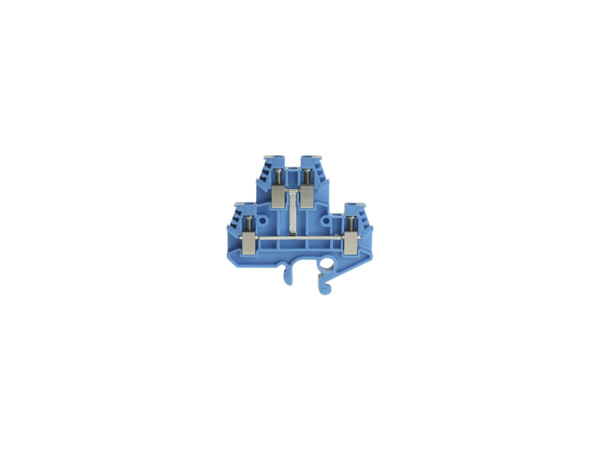 Durchgangs-Reihenklemme Woertz 0.5…4mm² 32A 500V Schraubansch.2×2 G-Schiene blau