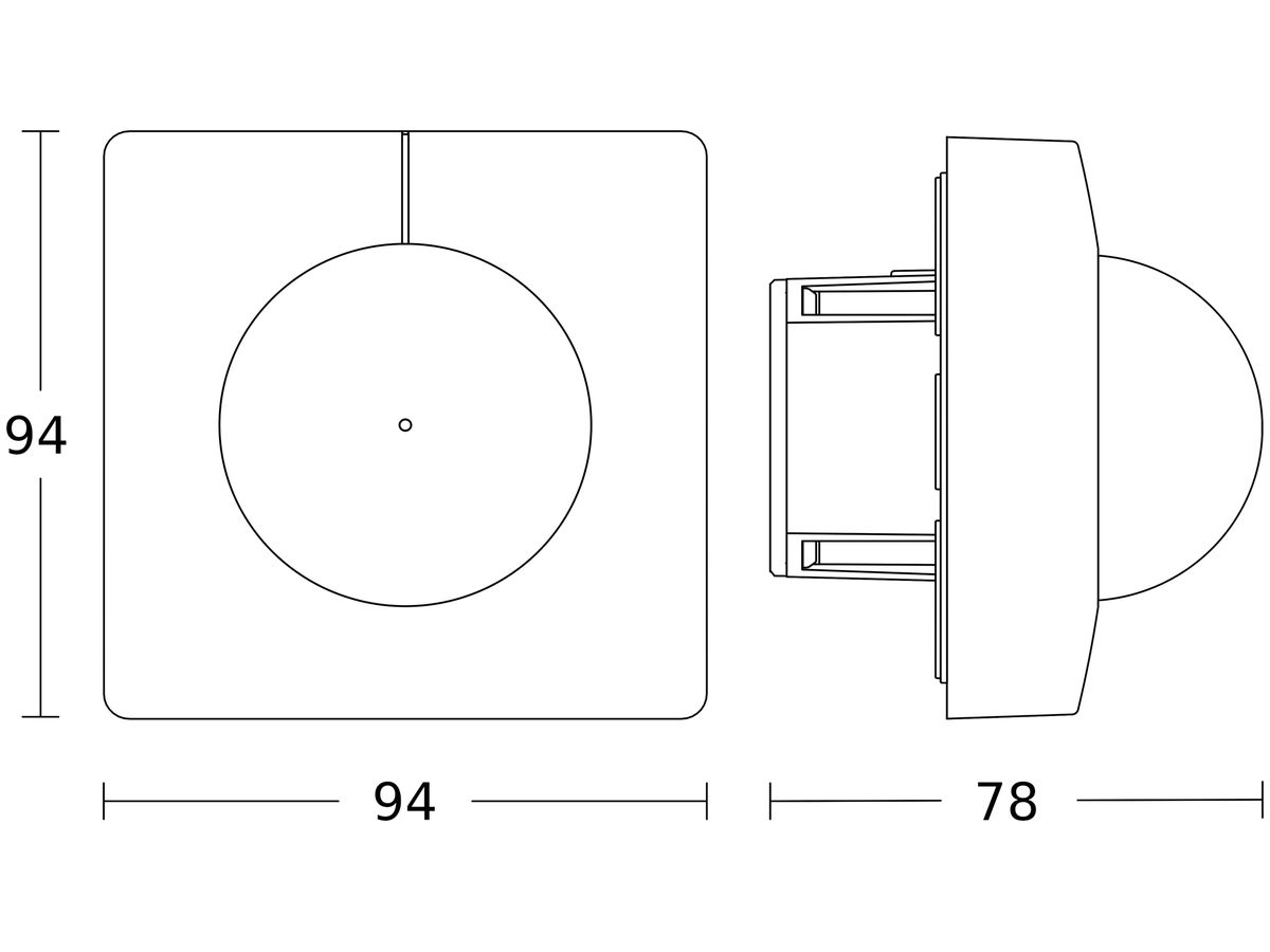 UP-Präsenzmelder Steinel IS 3360 COM1 2.8m PIR 3m² eckig schwarz