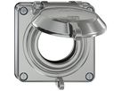 Oberteil ELEMENT SNAPFIX® m.Deckel f.Steckdosen IP55 abschliessbar Ø53mm alu