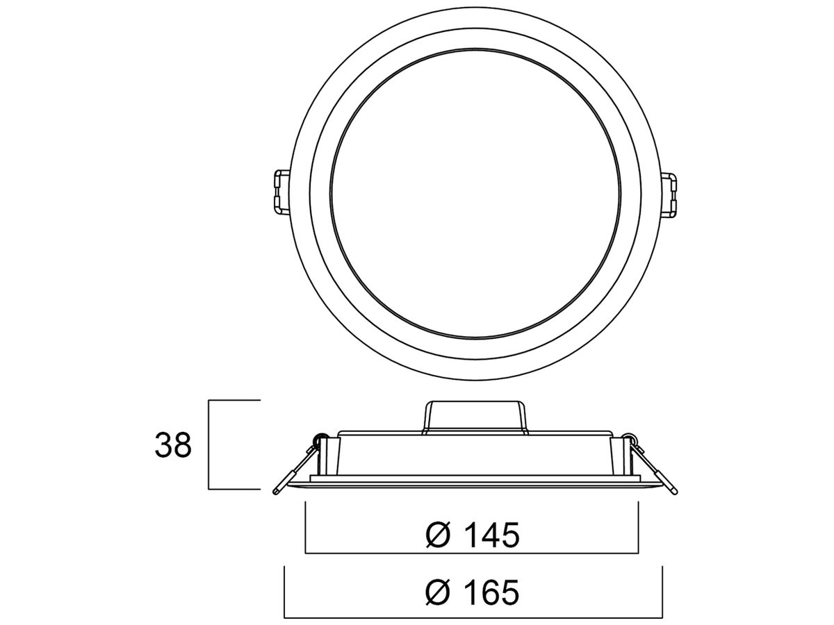 LED-Downlight Sylvania START eco 12W 1100lm 3000K 110° Ø165mm weiss