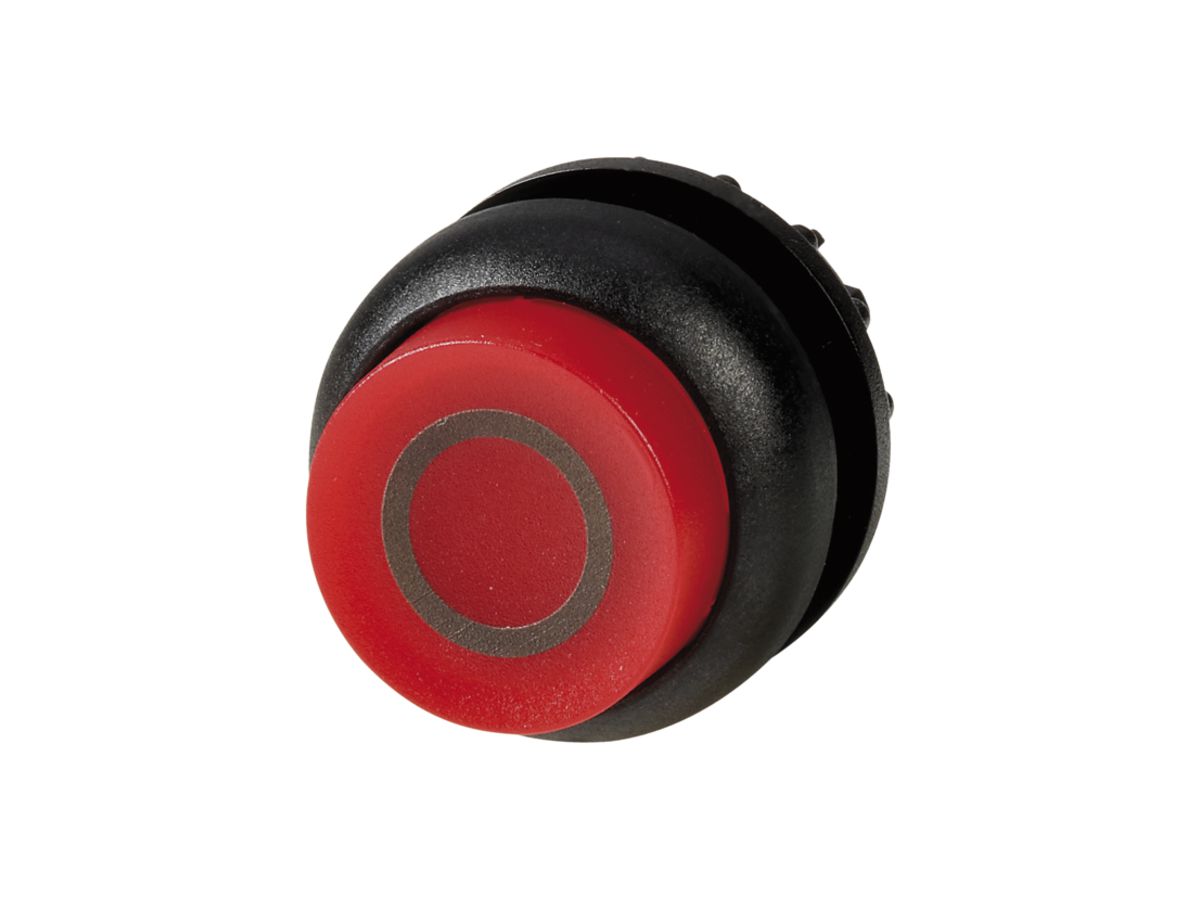 Leucht-Drucktaste ETN RMQ hoch rot O, rastend, Ring schwarz