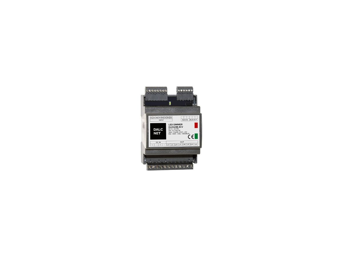 REG-LED-Betriebsgerät DALCNET DLD1248-4CV-MODBUS 0-10V 1-10V DIM 72×92×62mm