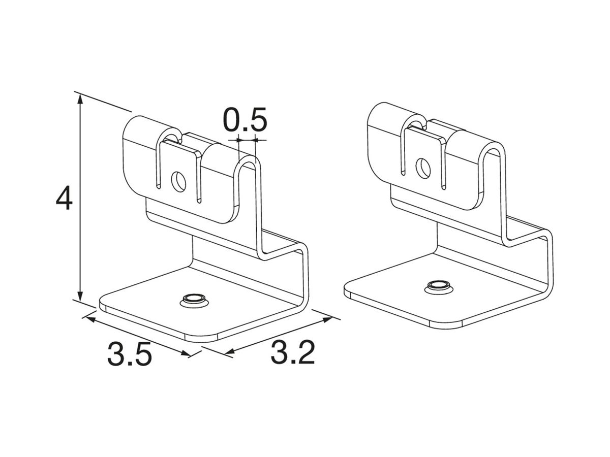 Halterung SLV BATTEN FLAT P 40×35×32mm Edelstahl 2 Stk