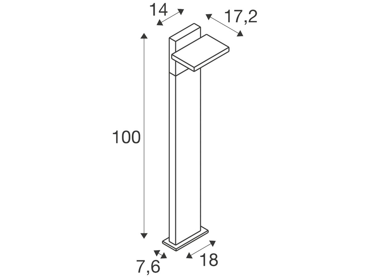 LED-Wegeleuchte SLV ABRIDOR POLE 100 6.8W 600lm 822/827 PIR SEN anthrazit
