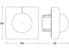 UP-Präsenzmelder Steinel IS 3360 COM1 2.8m PIR 3m² eckig schwarz