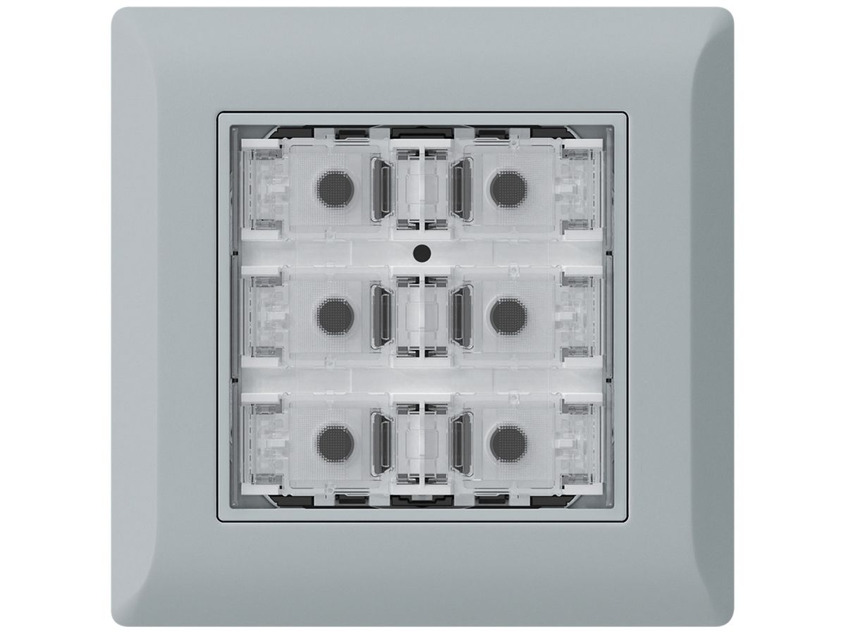 UP-Taster KNX KLI f.6×Tasten 6×Betätigungspunkte LED grau
