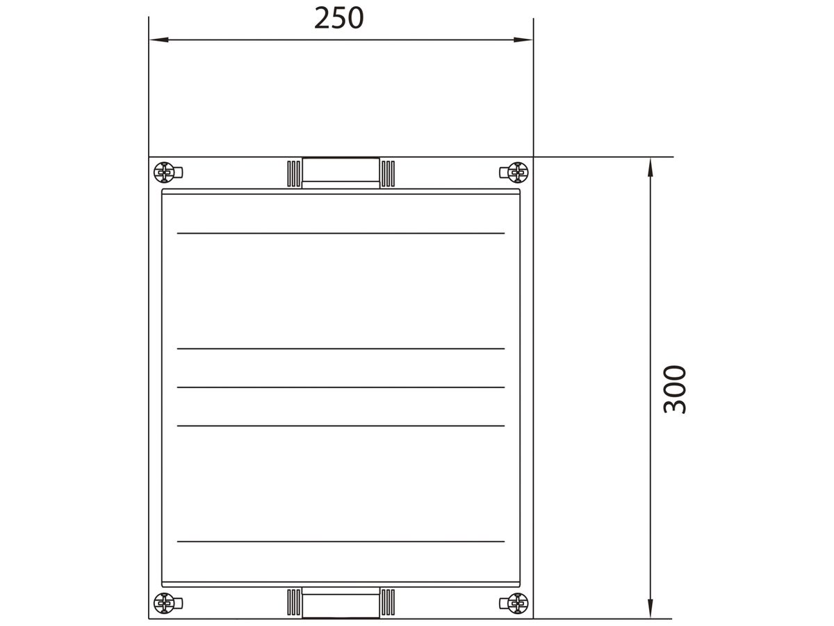 Baustein Hager univers N 300×250mm für Reihenklemmen senkrecht