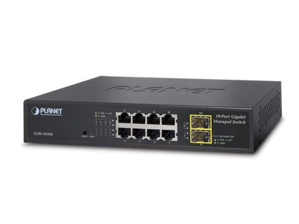 Switch Planet 8-Port Gigabit - 8xRJ45 + 2xSFP Desktop