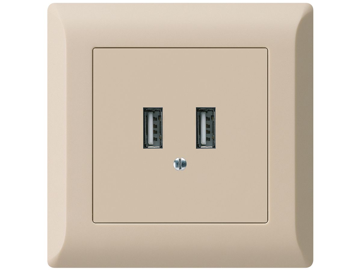UP-USB-Ladesteckdose Hager kallysto.line 240V 2400mA beige