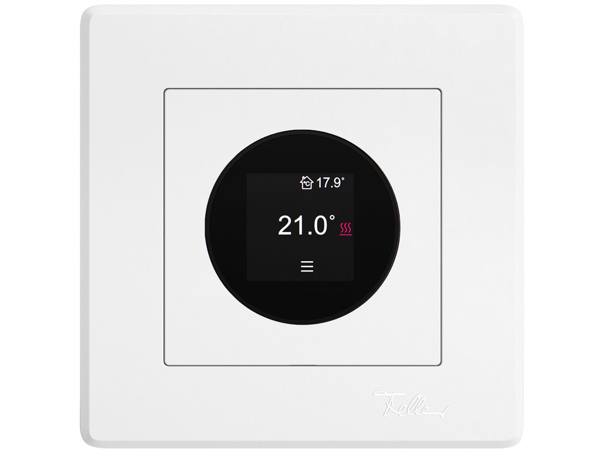 UP-Raumthermostat EDIZIO.liv SNAPFIX® 230VAC 4…30°C 96×96mm weiss