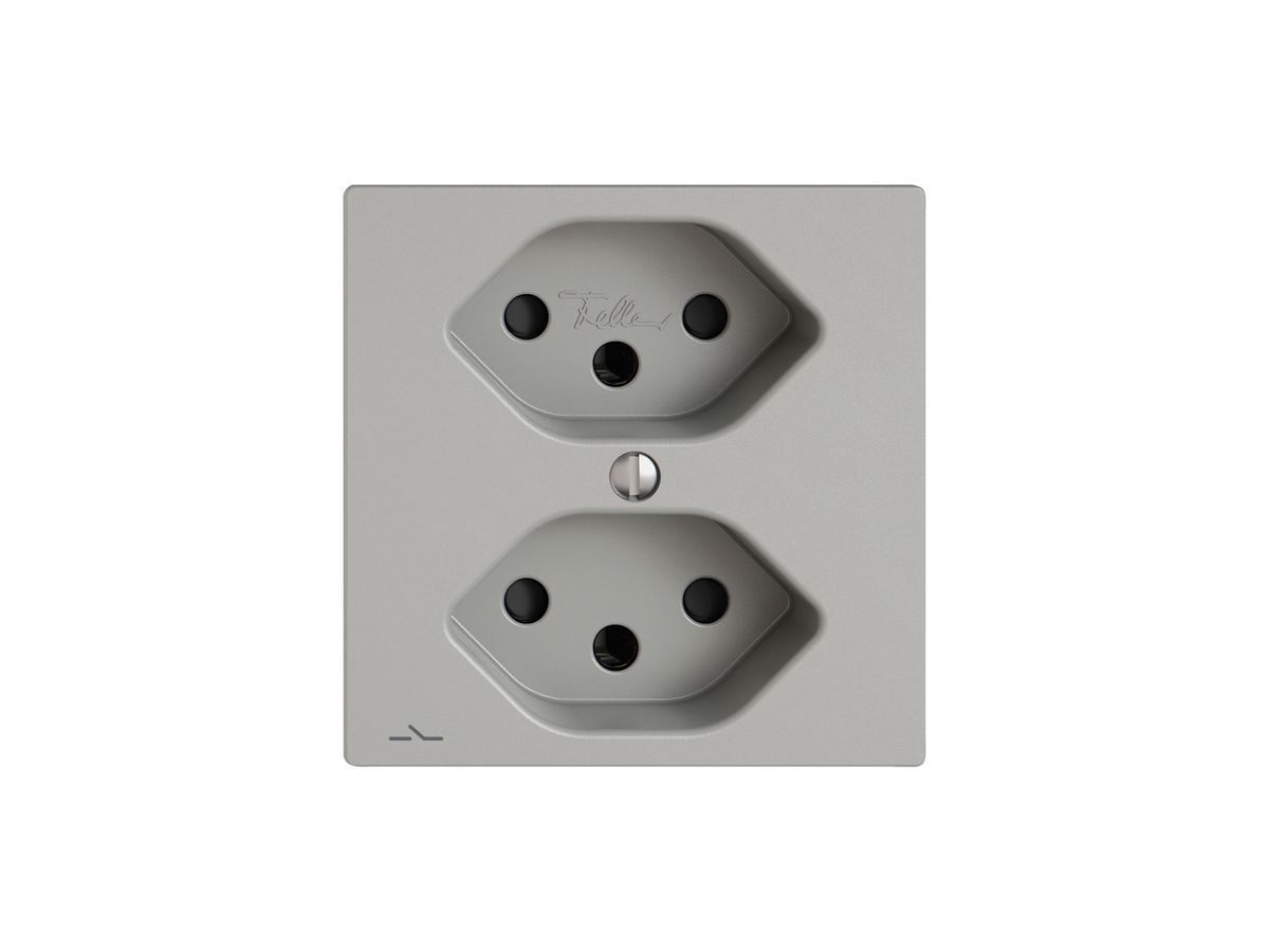 Steckdose EDIZIO.liv SNAPFIX® 2×T13 1×S mit Shutter hgu