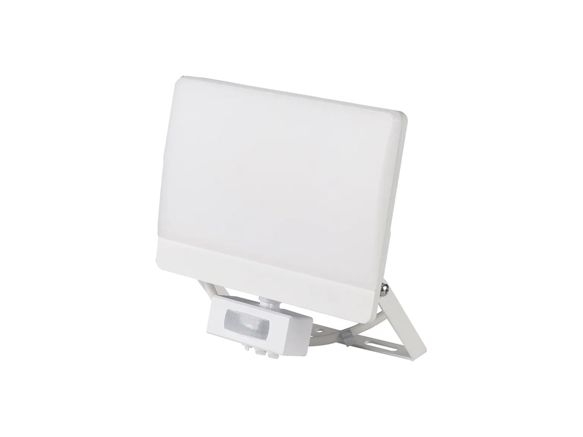 LED-Strahler WORKLIGHT PIR 50W 4000K IP54 VWB 214×210mm 140° weiss