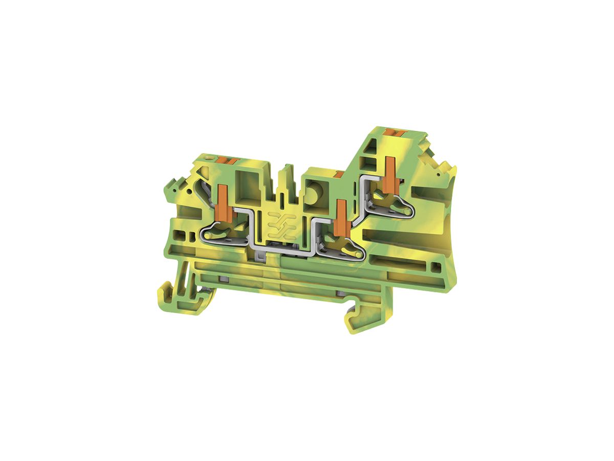 Durchgangs-Reihenklemme Weidmüller AL3C PUSH IN 2.5mm² 24A 800V TH35 grün/gelb