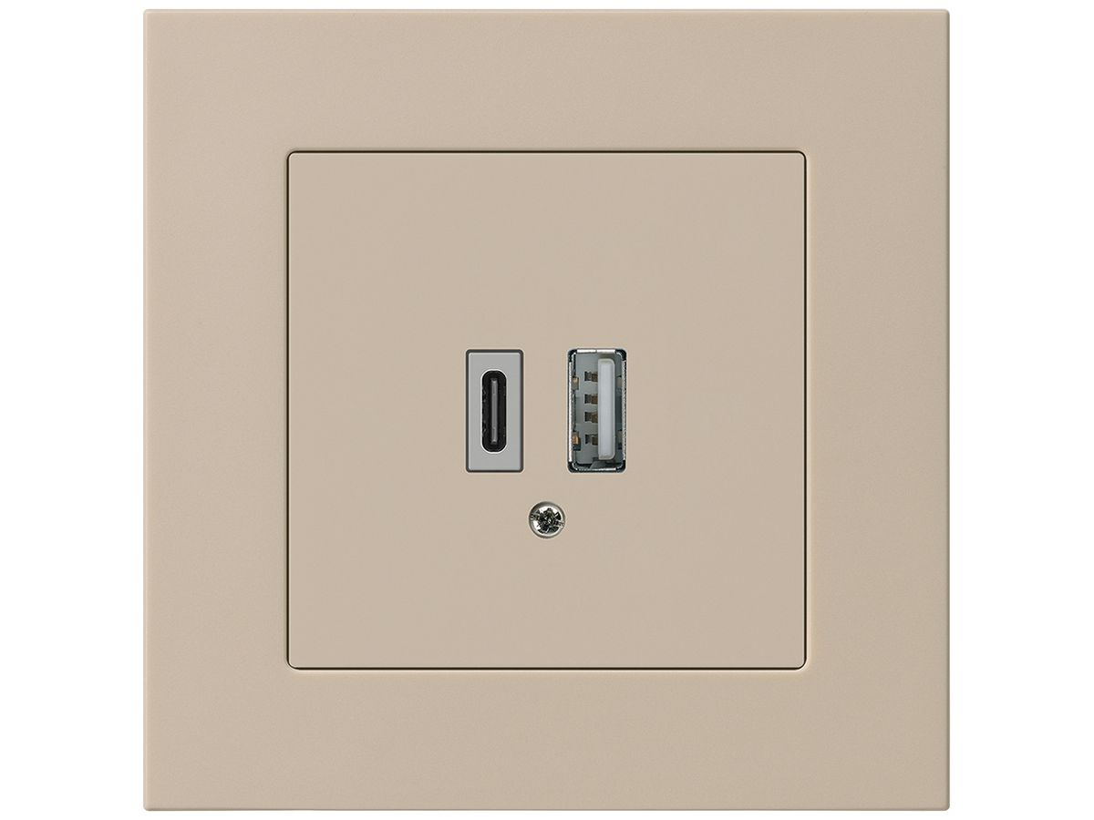 UP-USB-Ladesteckdose kallysto.pro 18W PD 1×Typ A+1×Typ C beige