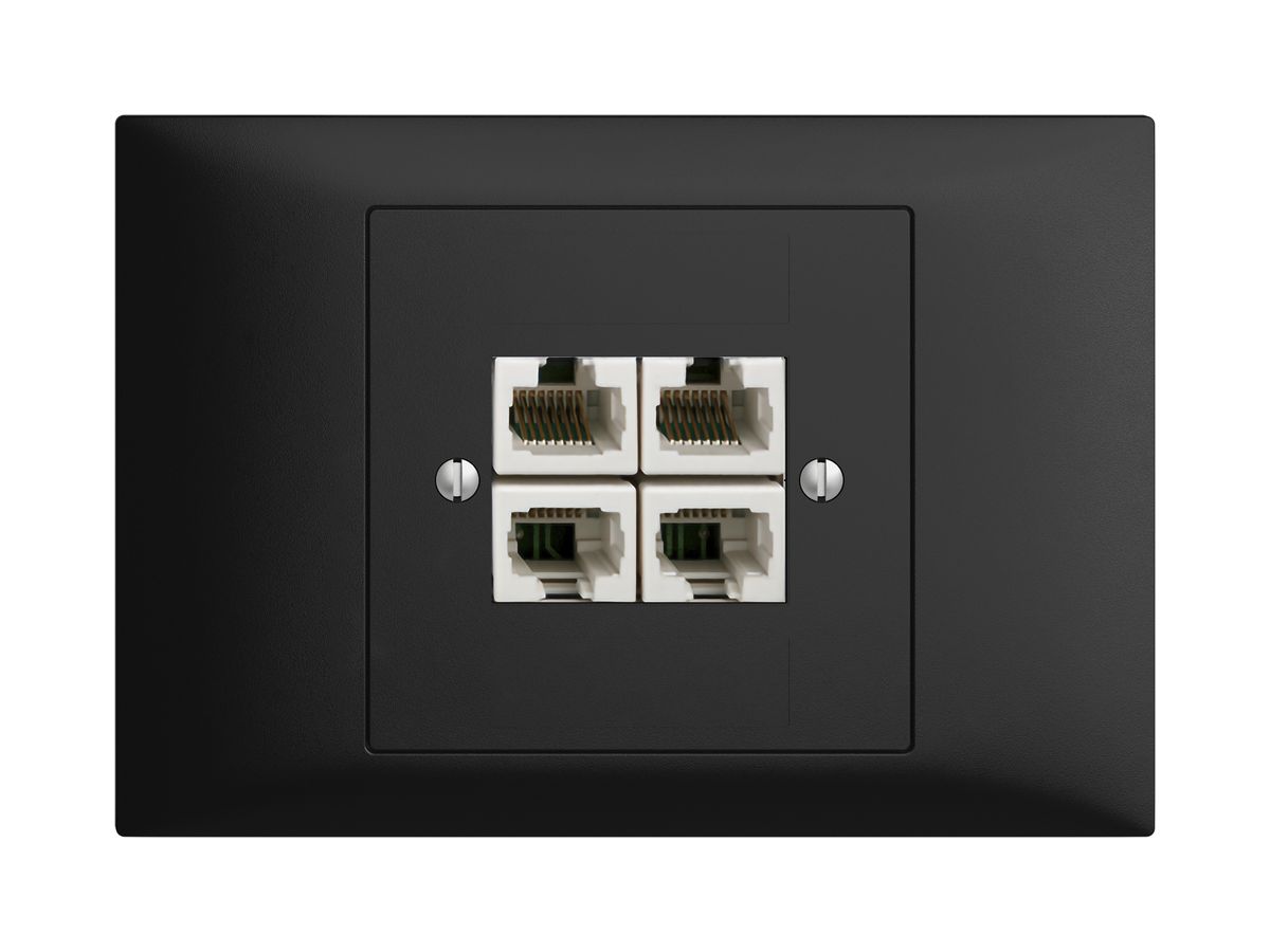 EB-Dose 4×RJ45/u 4P getr. EDIZIOdue schwarz ITplus