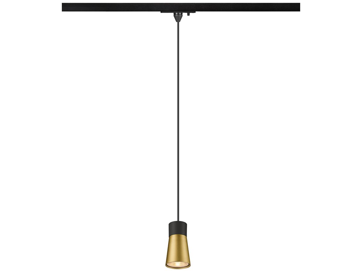 Pendelleuchte SLV PURI 2.0 Cone AD1PH GU10 1×6W DIM Ø55mm schwarz/gold