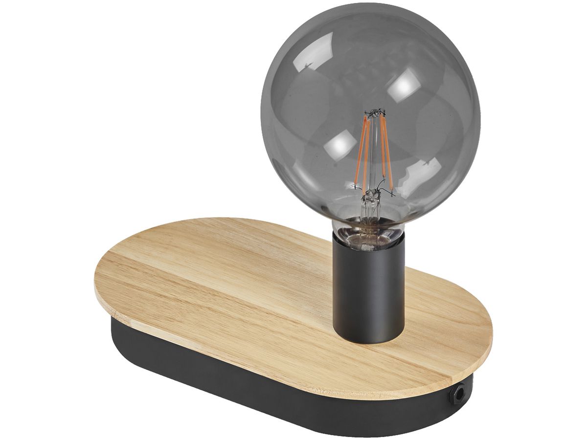 Tischleuchte LEDVANCE DECOR WOOD USB E27 1×8W DIM braun