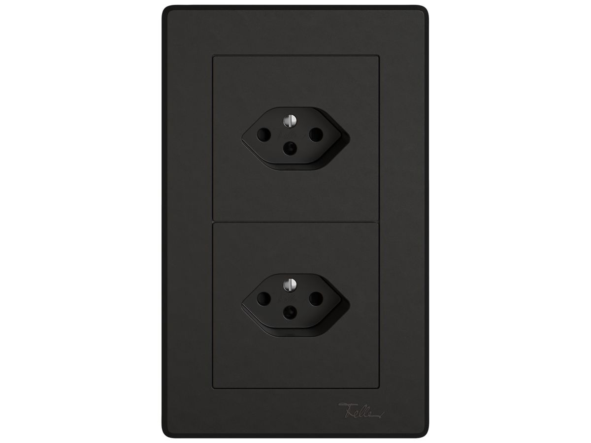 UP-Kombination EDIZIO.liv SNAPFIX® 2×1 156×96mm 1×T13+1×T13 schwarz