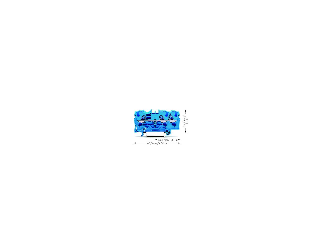 Durchgangsklemme WAGO TOPJOB-S 4mm² 3L blau Serie 2004