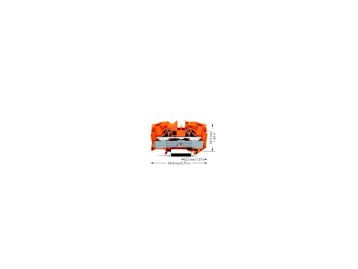 Durchgangsklemme WAGO TOPJOB-S 16mm² 2L orange Serie 2016