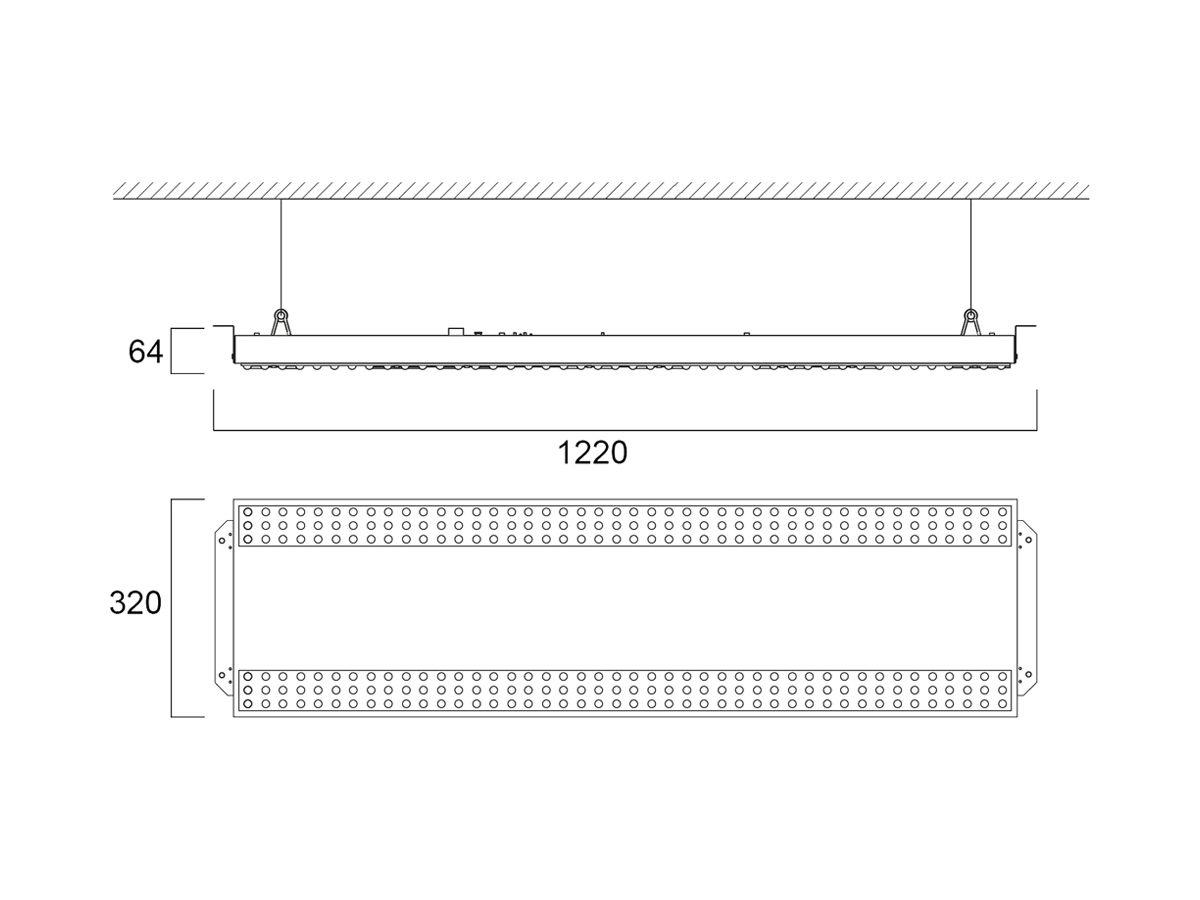 LED-Deckenleuchte Sylvania Sportsbay 85W 12600lm 4000K DALI EM 3h 1220mm weiss