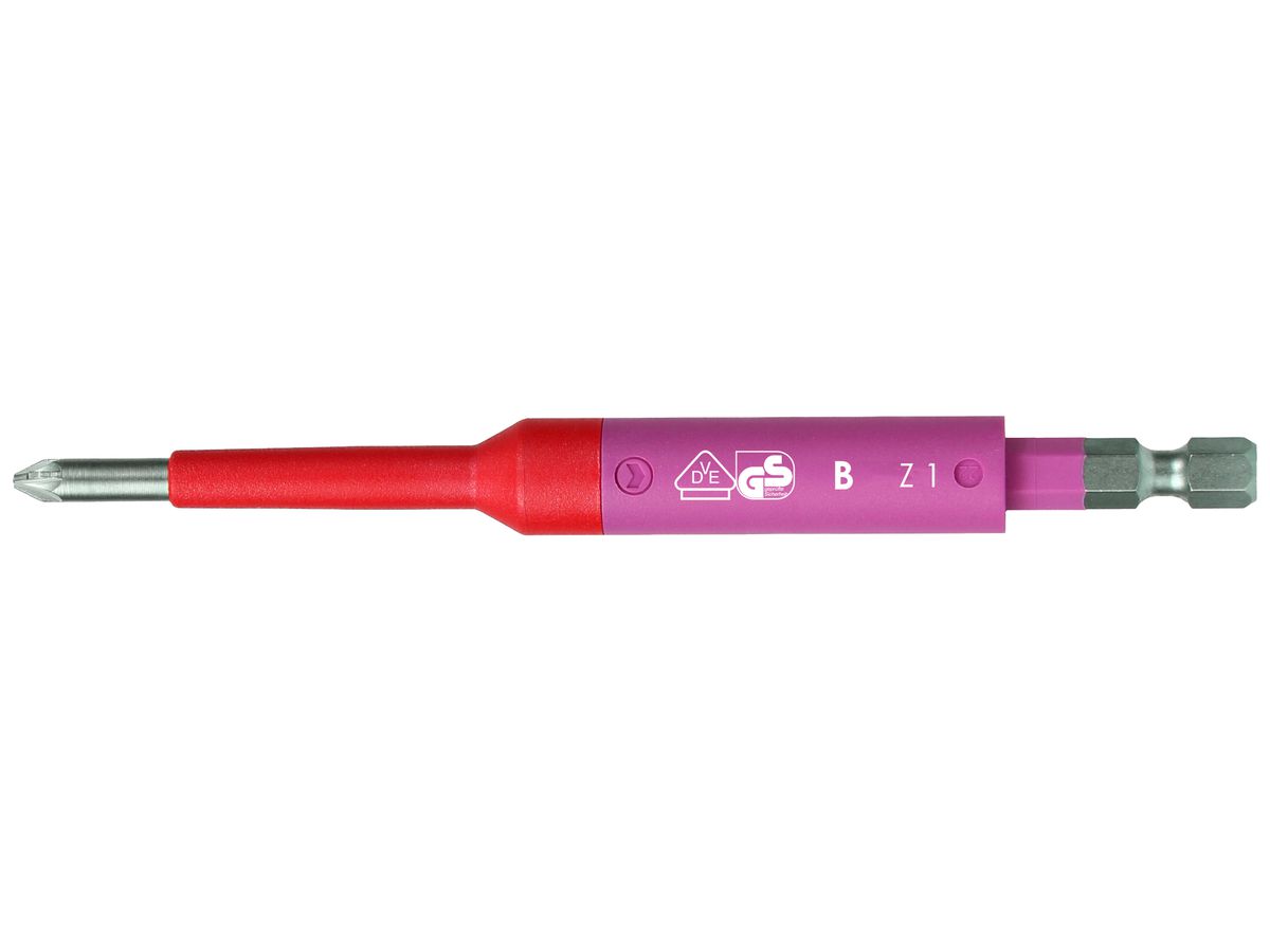 Bit Felo Safety Pozidriv PZ / Schlitz (PlusMinus) 1 125mm 1/4 Zoll 6.3mm 1000V
