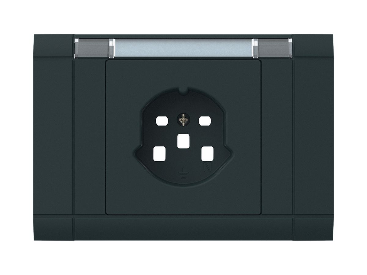 EB-Frontset kallysto, für EB-Steckdose 1×T25, mit Bezeichnungsträger, schwarz