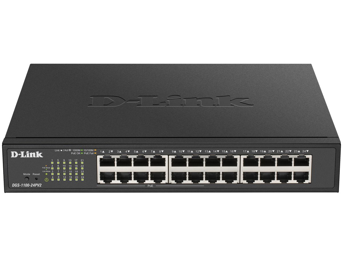 Switch D-LINK DGS-1100-24PV2/E, 24-Port smart managed Layer2 Gigabit PoE