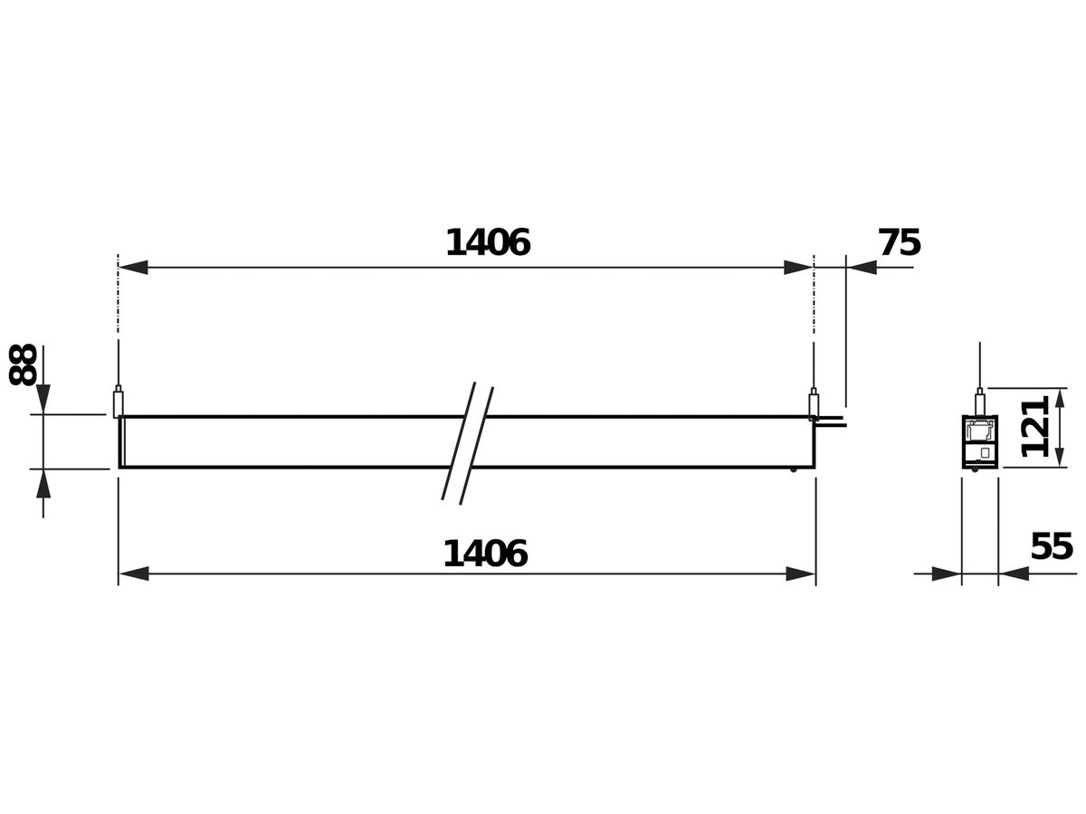LED-Pendelleuchte Philips SP532P 21W 2900lm 940 DALI 1408mm aluminium