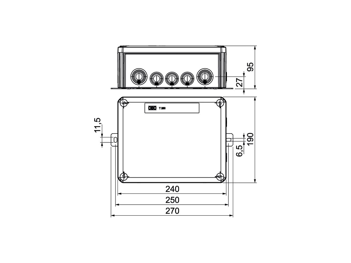 Kabelabzweigkasten Bettermann E30-E90 Datentechnik 16×4mm² 240×190×95mm or