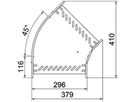 Bogen BET RB 45° 110×300mm Stahl bandverzinkt