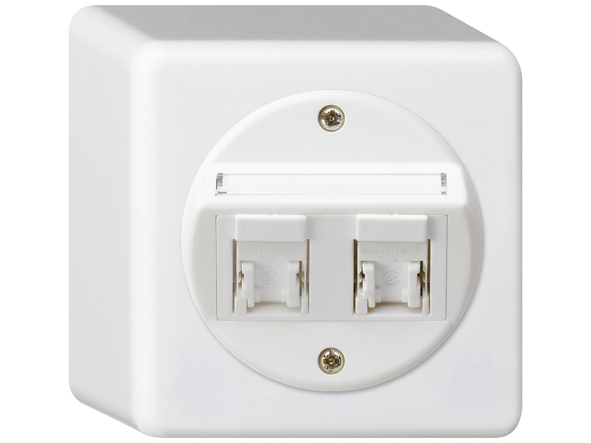 AP-Anschlussdose basico Kat.5e 2RJ45/u weiss