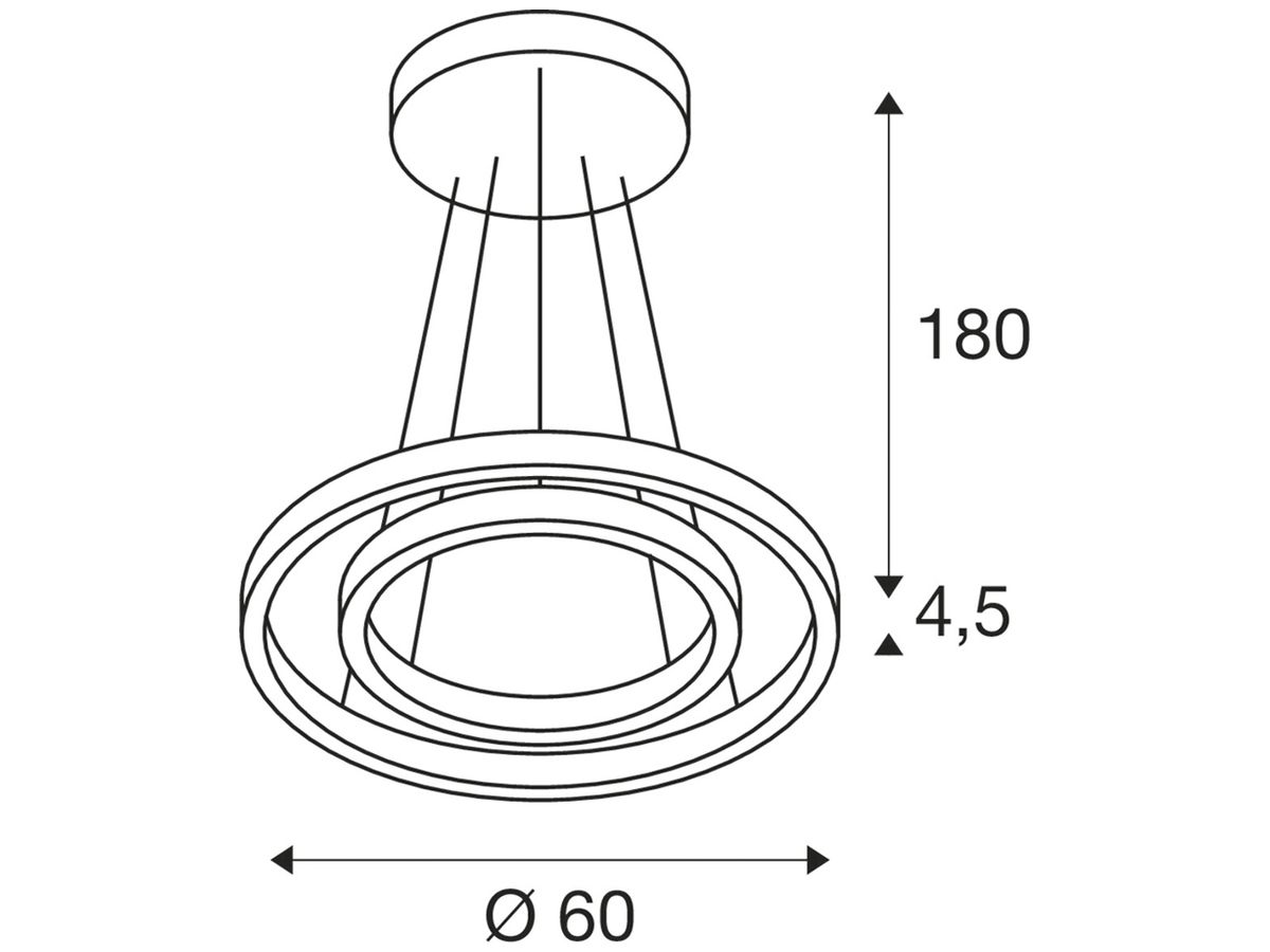 LED-Pendelleuchte SLV ONE DOUBLE UP/DOWN PHASE 35W 1230lm 2700/3000K weiss