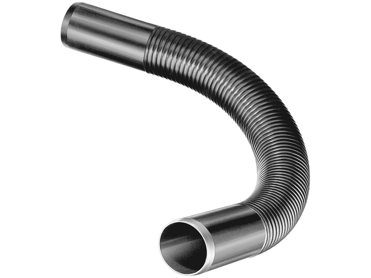 Bogen Symalit flexibel PE 90° Ø112/100 schwarz r=1760mm KRBF