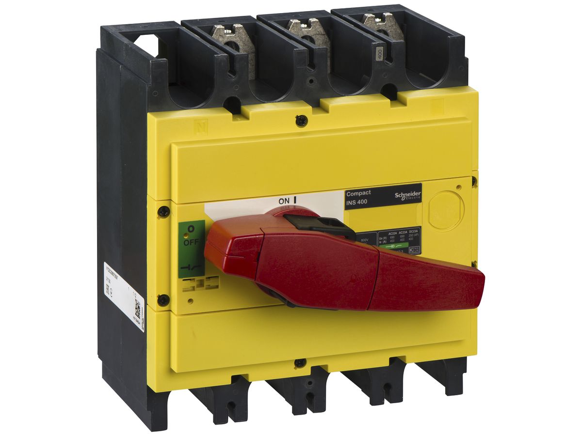 Lasttrennschalter Schneider Electric INS 3L 400A mit Drehgriff rot/gelb