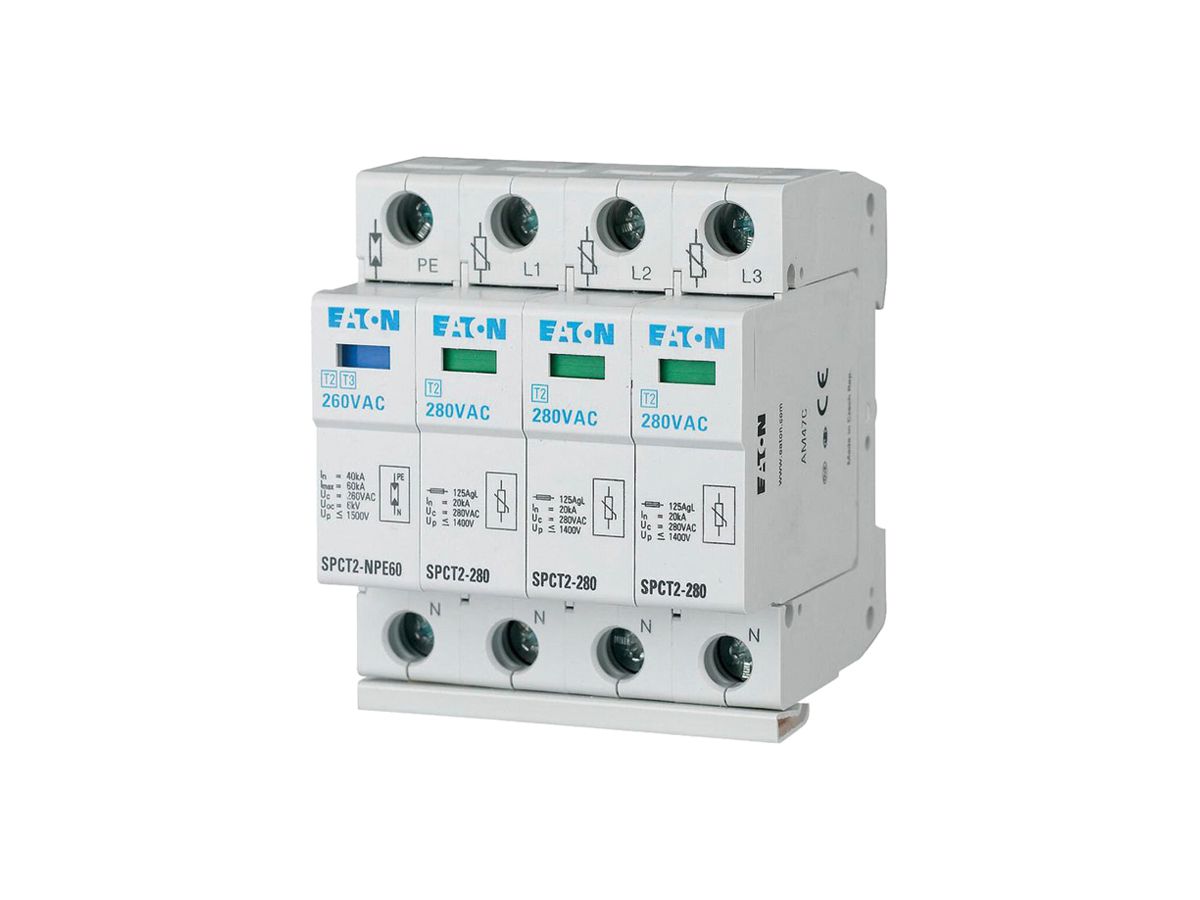 Überspannungsableiter Eaton SPCT2-280/3+NPE 280VAC 4TE