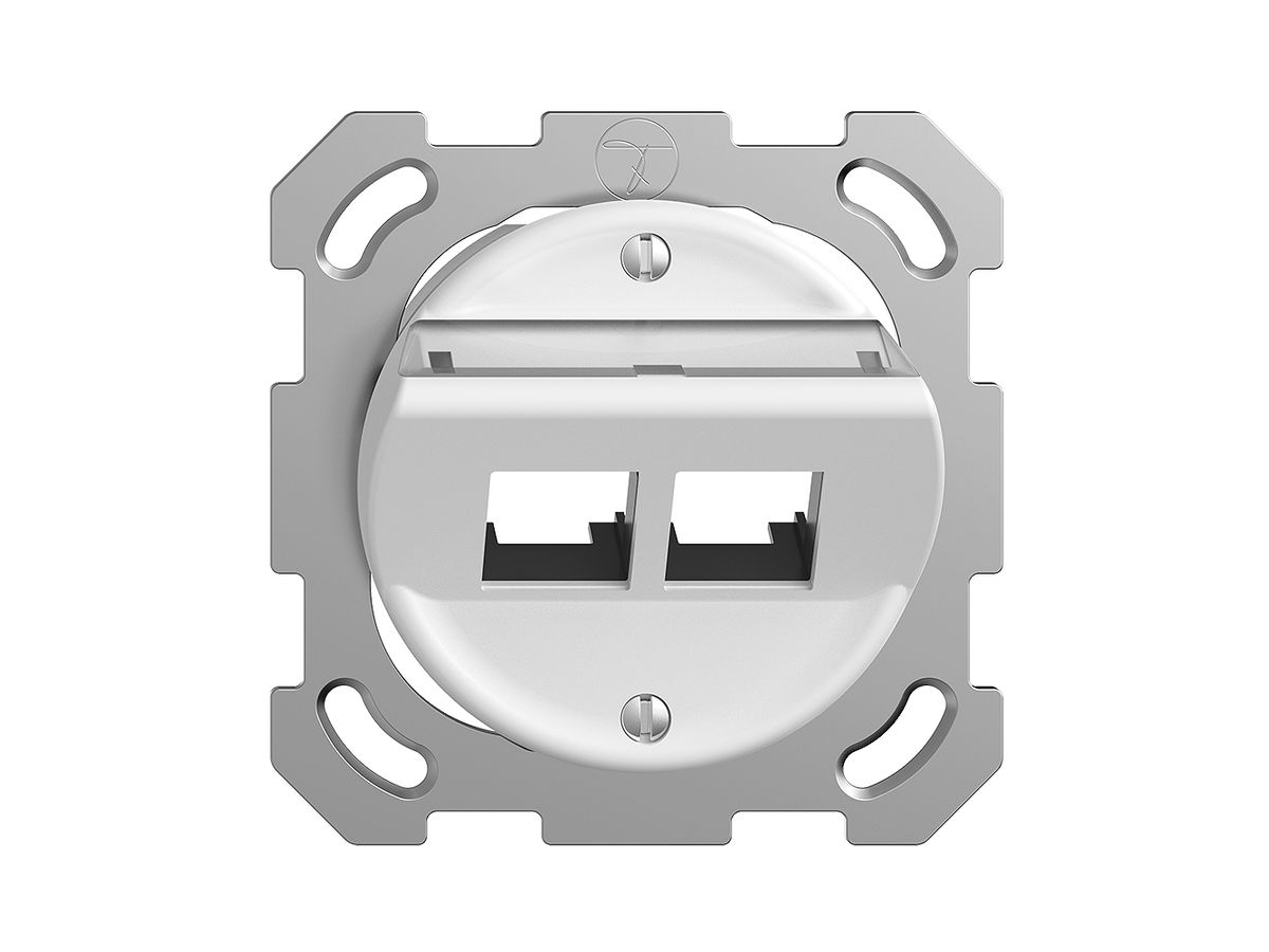 UP-Montageset S-One STANDARDdue QM für 2×RJ45 schräg, weiss