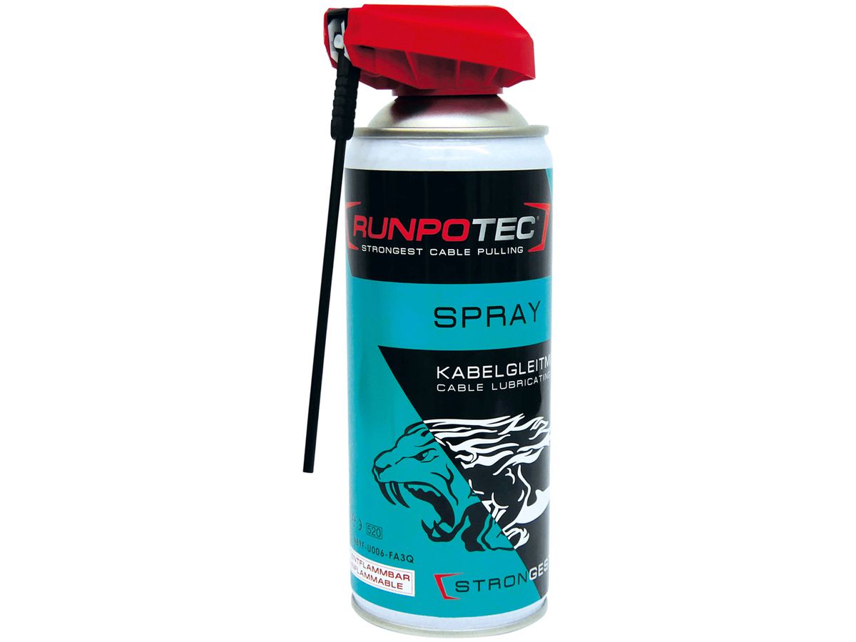 Gleitmittel RUNPOTEC Spray, 400 ml, für Kabel- und Drahteinzug