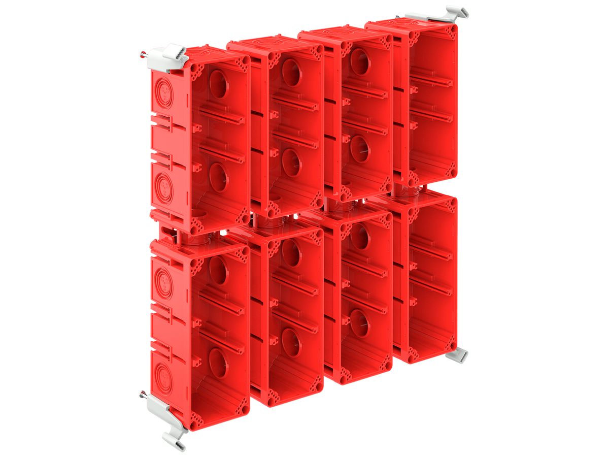 Schalungskasten CRALLO-LEU 378×378×73mm 4×4 Halogenfrei rot