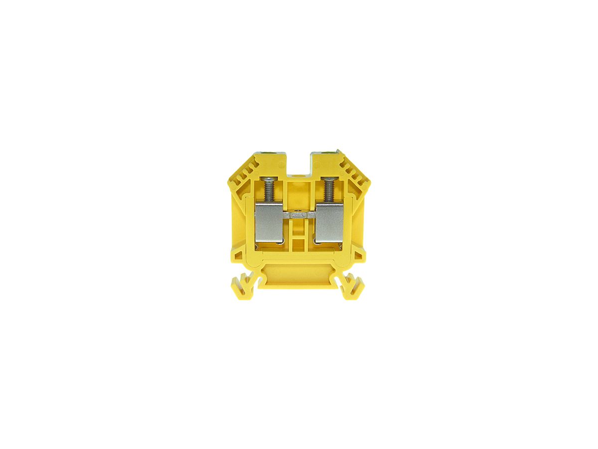 Durchgangs-Reihenklemme Woertz 4…10mm² 57A 1000V Schraubansch.2×1 TH35 grün/gelb