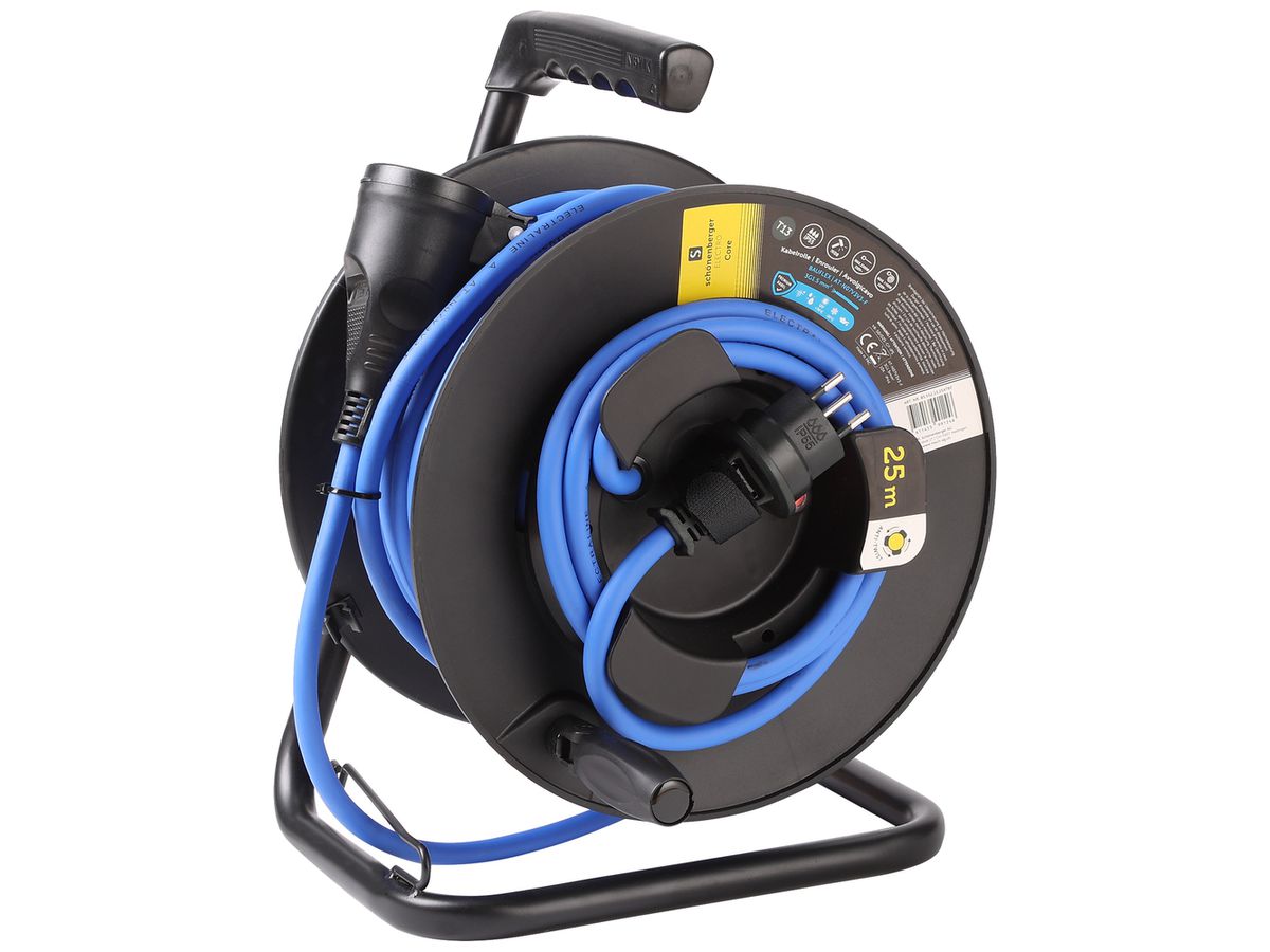 Kabelrolle Schönenberger Stecker:T13 Steckdose:1×T13 25m IP55 schwarz