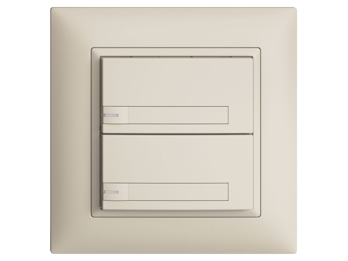 UP-KNX-Taster RGB EDUE FMI, 250mW, m.RGB-LED, m.Papier., 2×Taste, 1×Tastenb., cr