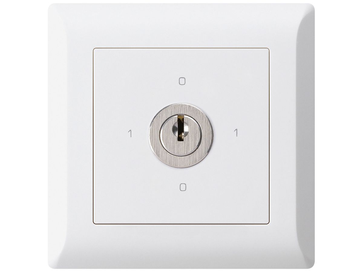 UP-Drehschalter kallysto.line 0/2L weiss mit Schloss Kaba 8