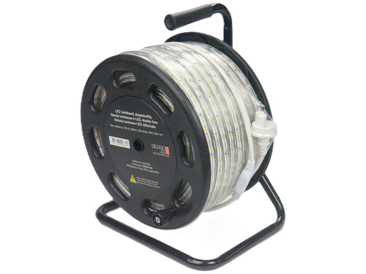 LED-Lichtband ELBRO doppelseitig auf Abrollgerät L=50m 750W 4000K IP65