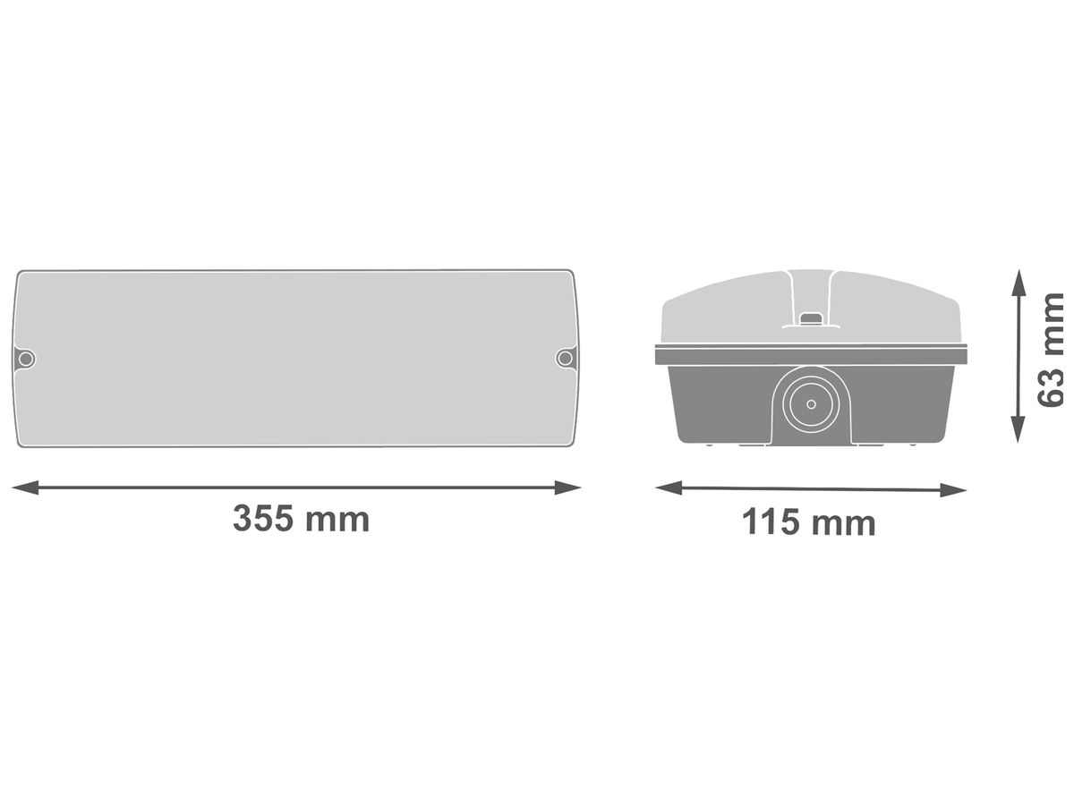 LED-Sicherheitsleuchte LEDVANCE EM BULKHEAD IP65 1.3W 200lm 5700K bat 3h Pt ws