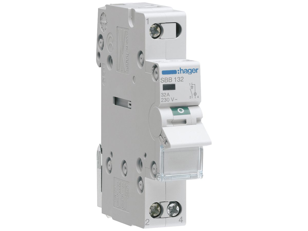 REG-Ausschalter Hager SBB 32A 230V 1 Schliesser 0 Öffner 1 Wechsler