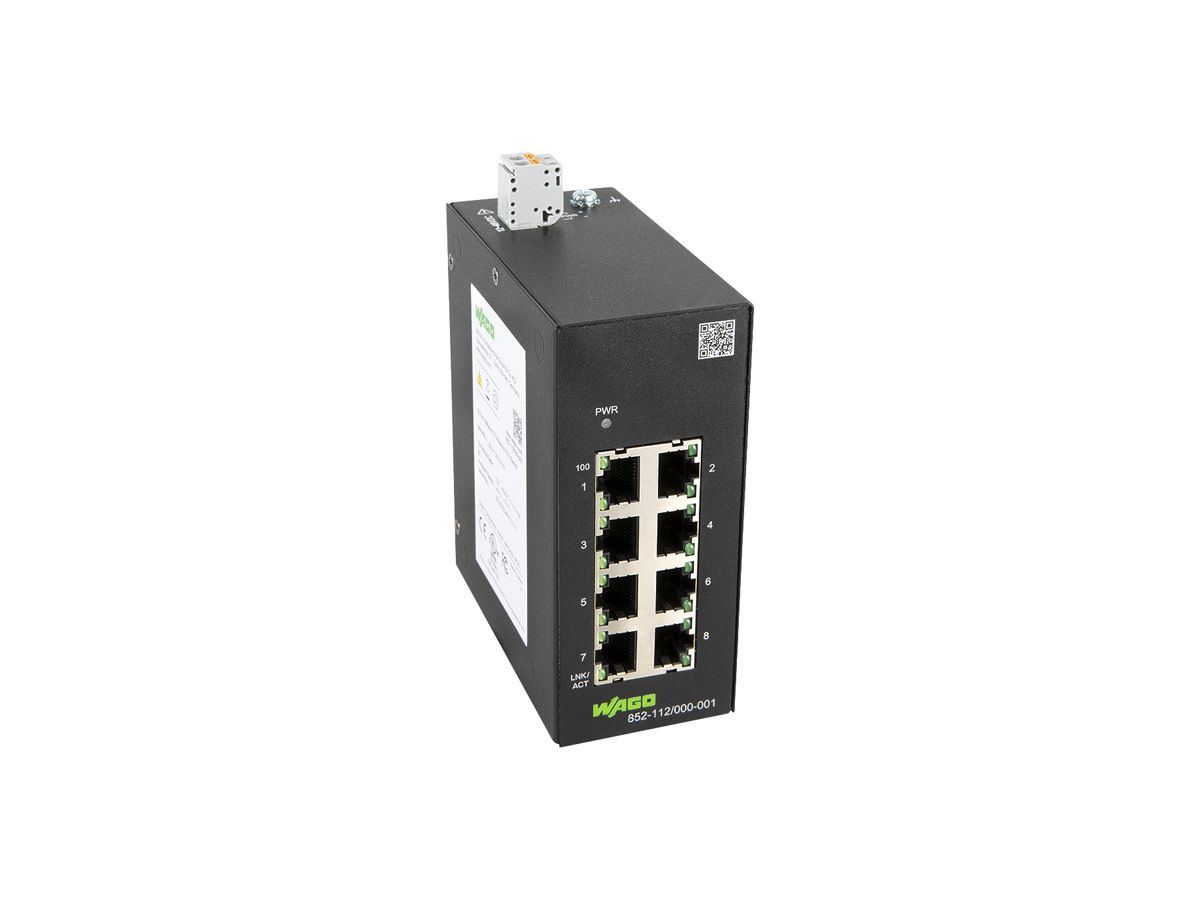 Industrial Switch WAGO 852-112, 8-Port 100Base-TX, unmanaged, IP30